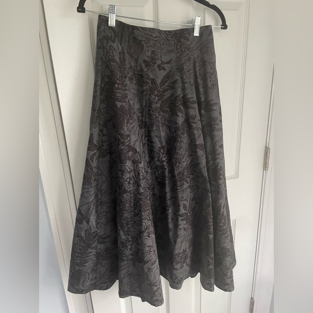 Vintage Escada Margaretha Ley wool/cashmere printed high waisted full skirt 38